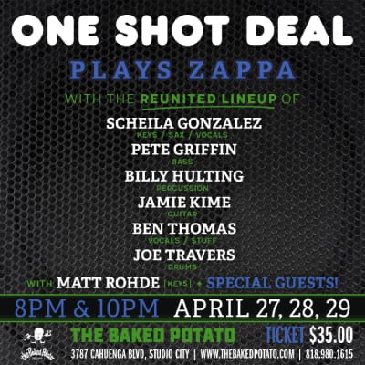 ONE SHOT DEAL plays ZAPPA - Wednesday, April 27, 2022