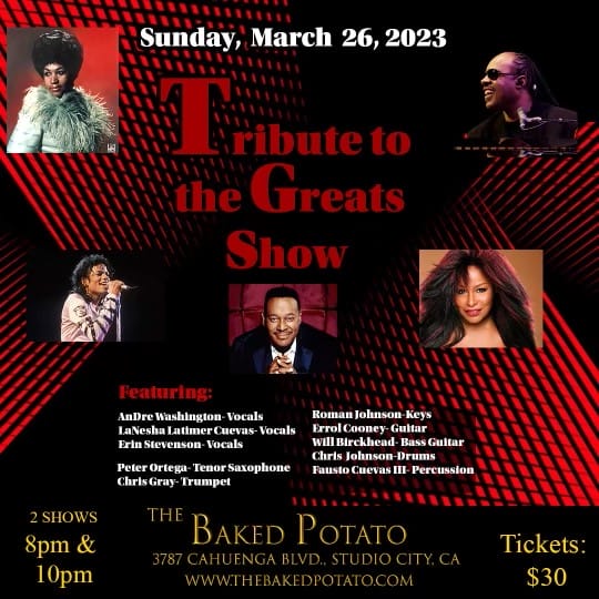 TRIBUTE to the GREATS SHOW - Sunday, March 26, 2023