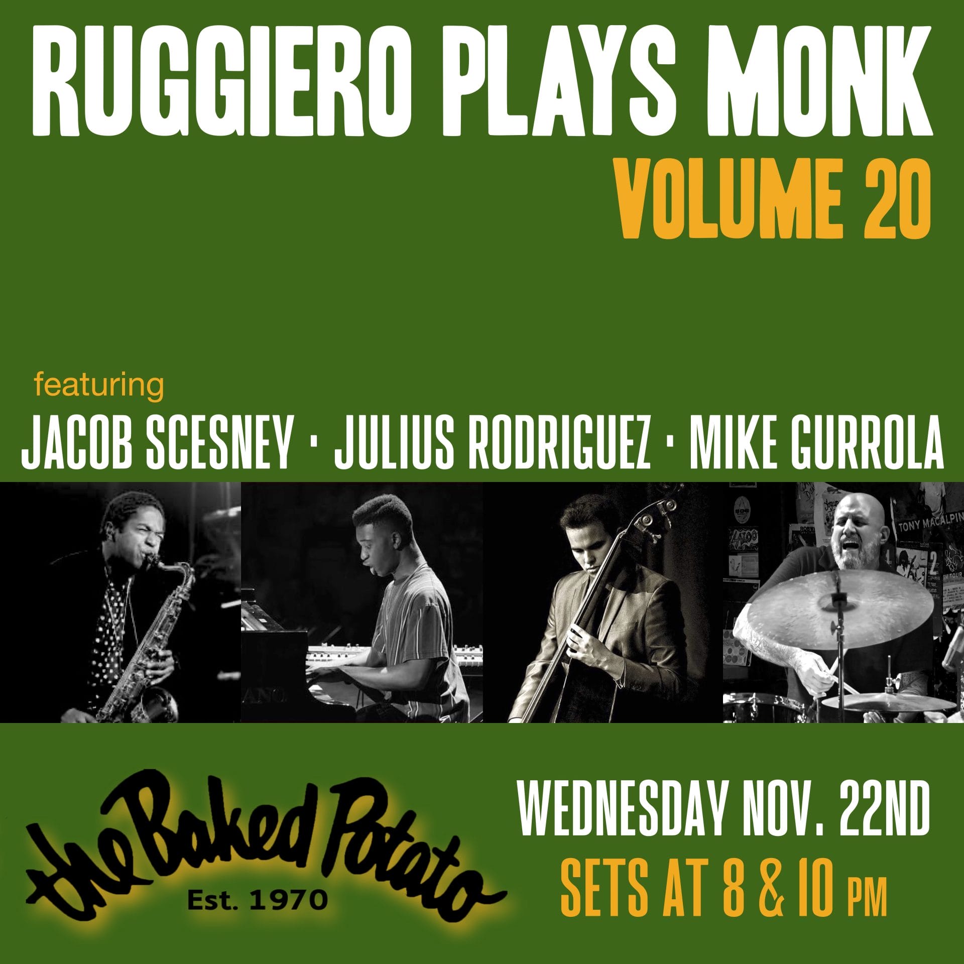 RUGGEIRO plays MONK - Wednesday, November 22, 2023