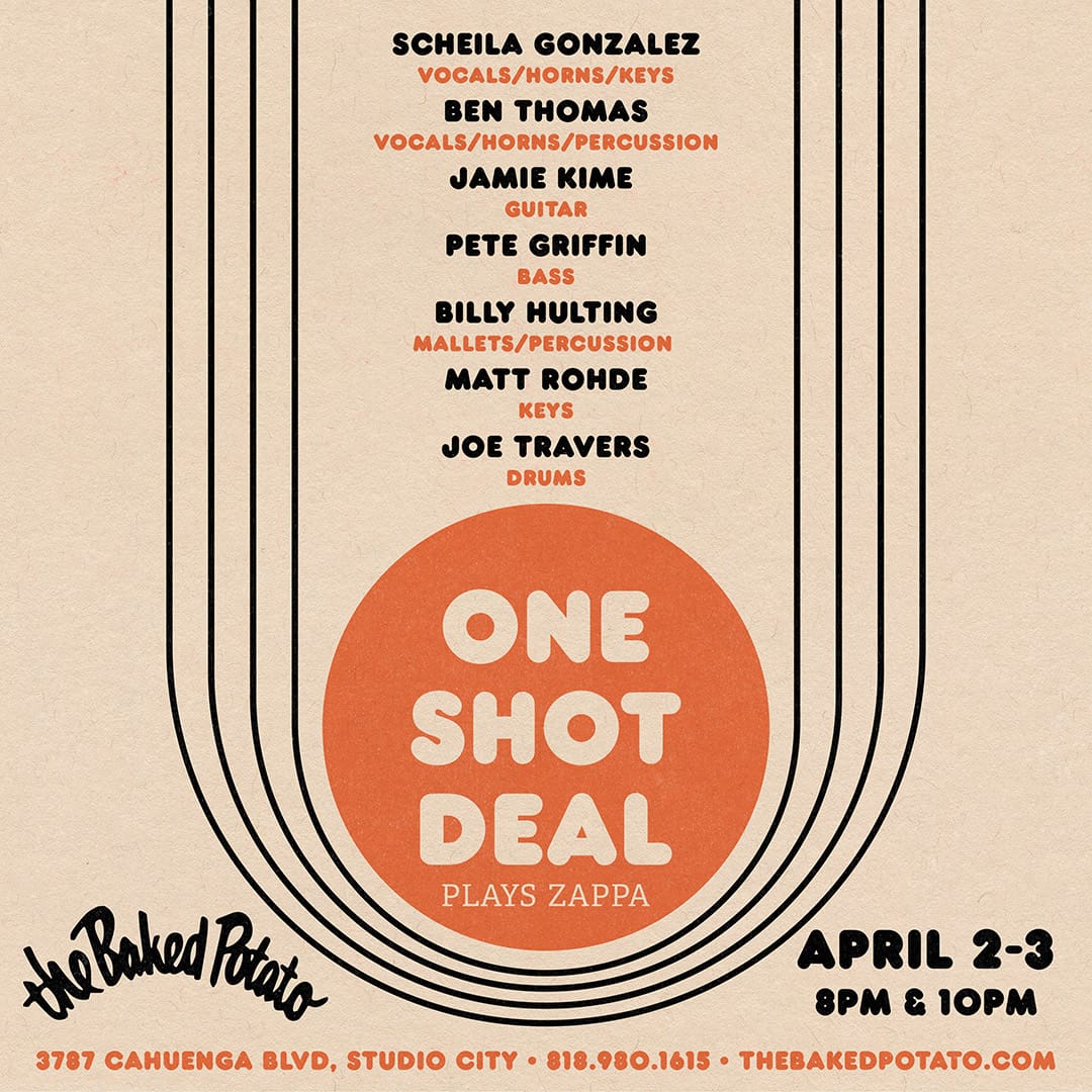 ONE SHOT DEAL Plays ZAPPA - Thursday, April 2, 2026